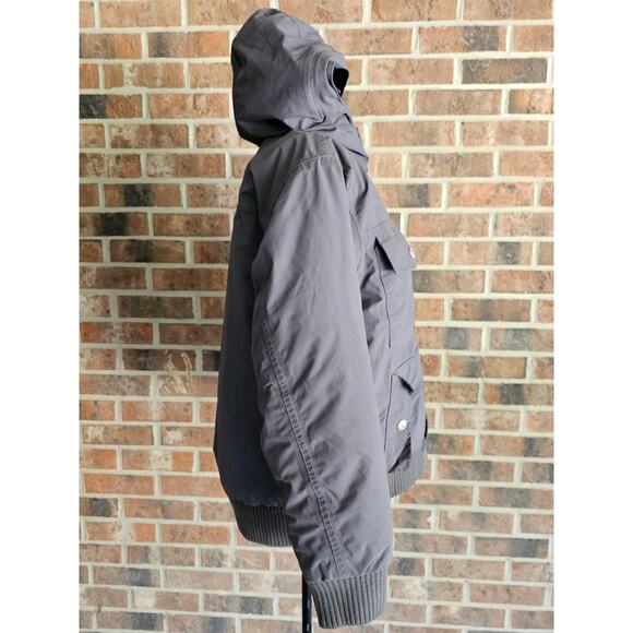 THE NORTH FACE HyVent 550 Gray Hood Coat Puffer Jacket Youth Medium Gift Winter - Picture 3 of 11